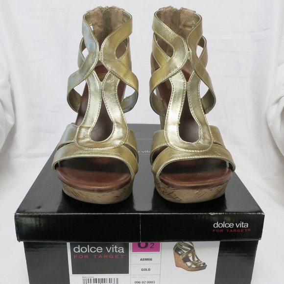 Dolce Vita for Target Gold Cork Wedges - Picture 2 of 7